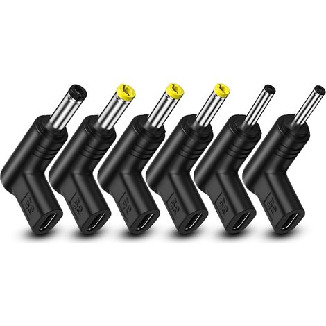 6PCS USB C vers DC Adaptateur 90 ° inclinable DC 5V 9V 12V 15V PD simulateur déclencheur de Charge Plug pour Ordinateur Portable, routeur, Prise de Chargeur d'alimentation Mobile (5V) (1/5)
