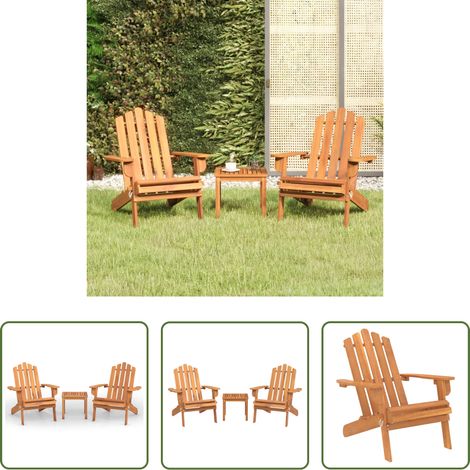 Salon de jardin - Ensemble de salon de jardin Adirondack 3 pcs bois acacia solide (1/5)