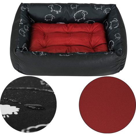 Panier pour Chien - Lit pour Chien - Apaisant - Taille M - Marron - Mouton (1/5)