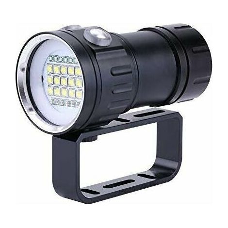 IPX8 wasserdichte 18000LM Tauchtaschenlampe, 80 Meter tiefenbeständig, ideal für Unterwasserfotografie und -videos.-INHHUB