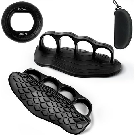Poignées d'haltérophilie, Gants de Gymnastique d'Entraînement, Silicone Grip Pads, Poignées sans Doigts, Antidérapantes, Protection de la Paume, Gants de Musculation (1/5)