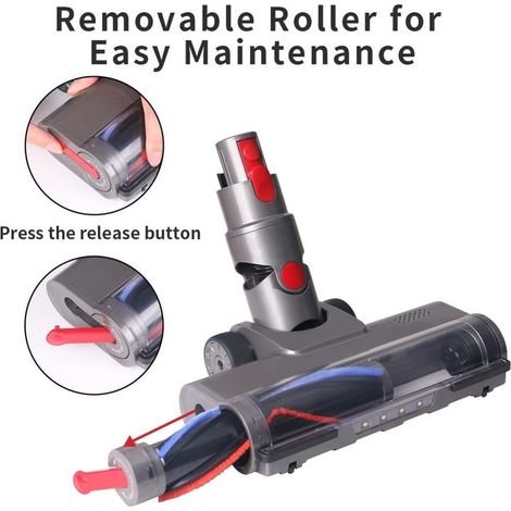 Tête de nettoyage compatible Dyson V7 V8 V10 V11 V15, brosse motorisée avec 4 LED avant, pour sols durs et tapis (1/3)