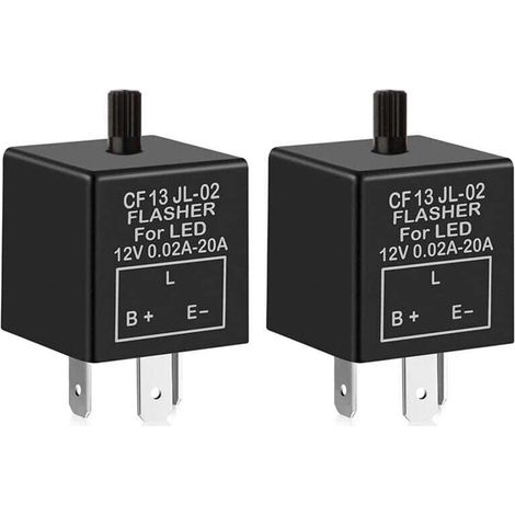 2 Pièces Relais Clignotant 12V 3 Broches Réglable pour Clignotants LED Voiture Moto 0.1W-150W (1/4)
