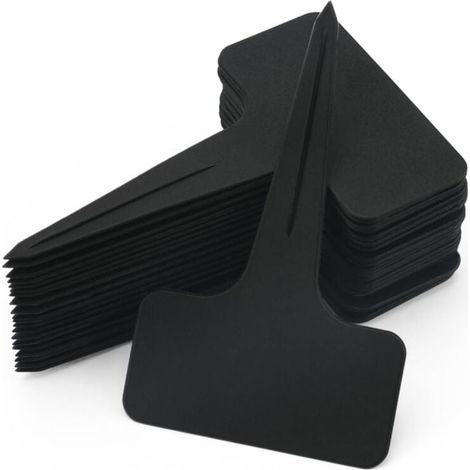 100 Pièces étiquettes Plante épais,étiquettes Plastique Jardin,étiquettes semis réutilisable,étiquette potager Exterieur Noir (1/4)