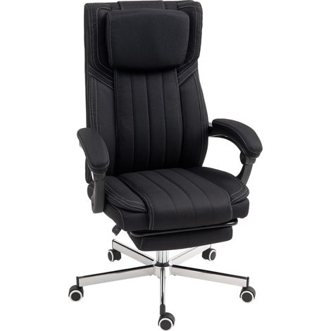Chaise de bureau pivotante, dossier réglable, hauteur réglable, 65 x 61 x 105–113 cm, noire (1/5)