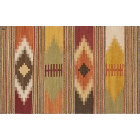 Vilber, Bohemian Kilim, Tappeto, Multicolore (Beige/Arancione/Rosso), 75 x 120 x 3 cm (1/4)