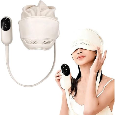 Massaggiatore elettrico per la testa, massaggio a pressione d'aria a 6 zone, riscaldamento oculare (38-50℃), allevia mal di testa e stress, 3 modalità, migliora il sonno. (1/5)