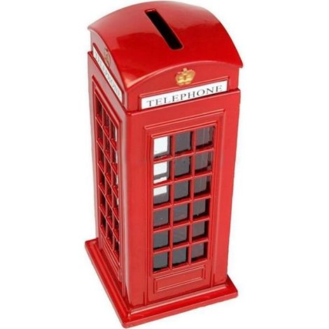rouge Cabine téléphonique en métal rouge anglais britannique de londres, Pot d'épargne, boîte de téléphone ro (1/4)