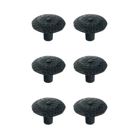 Ouvre&Déco – 6 boutons de meuble rustique zamak martelé patiné Ø 28mm, MARTELE