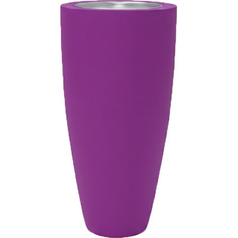 Pot conique 3-en-1 table inox : jardinière, mange-debout et bac à glaçons - plast'up rotomoulage (1/4)