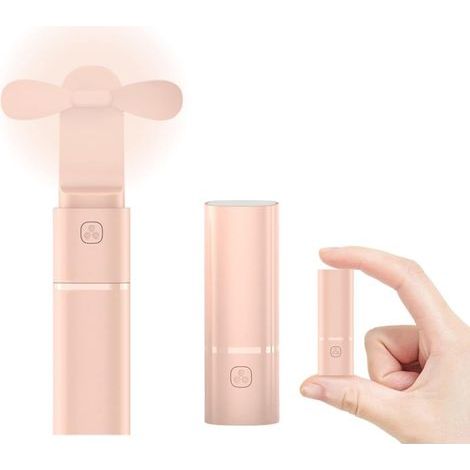 Mini ventilatore portatile 2 in 1 con power bank integrato (rosa), dotato di batteria ricaricabile da 2000 mAh e porta USB, ideale per... (1/5)