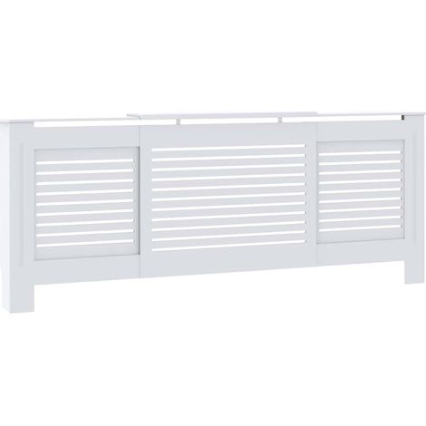 vidaXL Cubierta para radiador MDF blanco 205 cm (1/2)