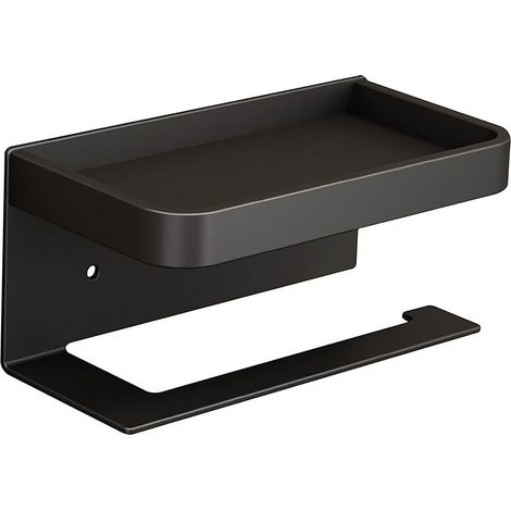 Porte-papier toilette mural, boîte à papier toilette, porte-papier toilette intégré moderne, rangement pour la maison, noir. (1/4)