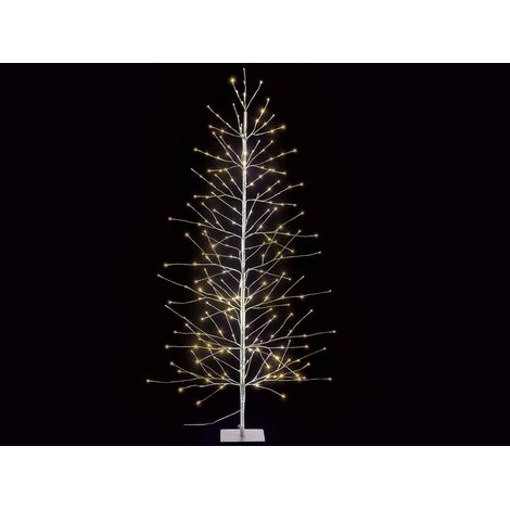 Alberi natalizi con rami luminosi m 1,80 H argento con 232 luci LED bianco caldo e 107 rami, Mt 1,80 H