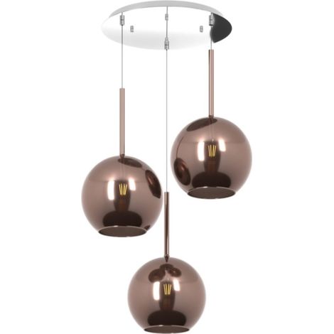 Plafoniera moderna top light future 1155 s3 tg e27 led vetro pirex soffiato lampada soffitto, vetro rame (1/5)