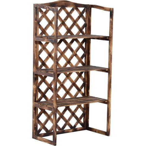 Portapiante Scaffalatura Fioriera a 3 Ripiani in Legno di Abete 80x40x150 cm (1/5)