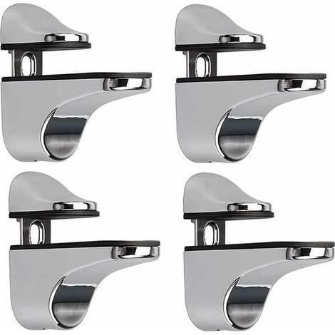 Support d'étagère en verre réglable, lot de 4 supports d'étagère en verre, pince murale pour étagère en verre, support pour étagère en verre (1/5)