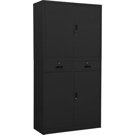Büroschrank Anthrazit 90x40x180 cm Stahl
