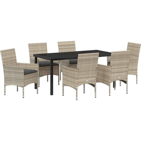 Maison Exclusive - Conjunto de Comedor de Jardín 7 pcs Gris Claro (1/5)