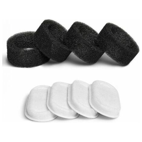 Filtre pour fontaine à chat, 4 filtres + 4 éponges, filtre pour fontaine à chat avec résine et charbon actif (1/4)