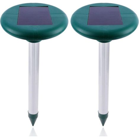 Lot de 2 Répulsifs Solaire pour Jardin. Anti Taupes et Souris Électronique à Ultrasons. Imperméable (1/4)