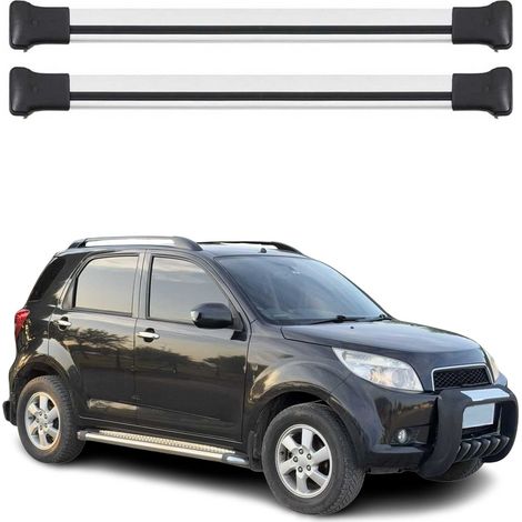OMAC Barres de toit en aluminium pour Daihatsu Terios II J200 2006-2017 – Charge max 75 kg – 2 barres Argent (1/5)