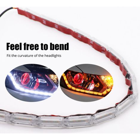 Lampada LED Auto 2Pz 14 LED Luci Cristallo con DRL e Lampeggiante, 2 Colori, Corrente 12V (1/3)