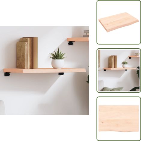Wandregal 60x40x(2-4) cm Massivholz Eiche Unbehandelt - Wandregal - Eichendielen - Holzmöbel - Wohnraumgestaltung - Dekorationsideen (1/5)