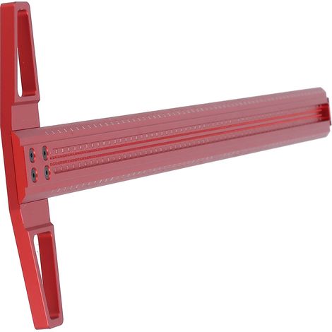 T-förmiger Holzbearbeitungslineal, Lochpositionierungs-Anreißlehre, Messwerkzeug aus Aluminiumlegierung für Schreiner (600 mm (T600)) (1/5)