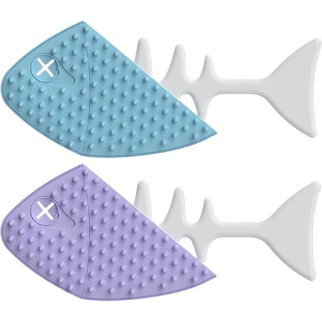 Peigne de toilettage pour chiens et chats, brosse démêlante en silicone/ABS pour chiens, brosse double face pour chats, 2 peignes à poils avec motif en maille (1/5)