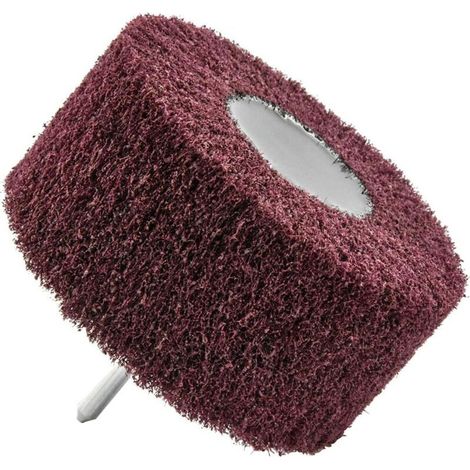 Disque abrasif en mousse pour perceuse - Nylon extrudé + grains de corindon - Nettoie et décape tous les supports en bois et en métal (1/4)