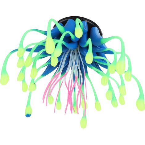 Corail artificiel en silicone, plante aquatique simulée, décoration pour aquarium, ornement bleu (1/5)
