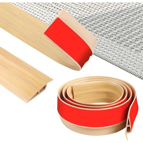 200cm PVC Barre De Seuil,Flexible Seuil De Porte Adhesif AntidéRapant, Moquette Transition de Seuil Pour RevêTement De Sol,Portes, Carrelage,Bois (Largeur:7cm-Grain de bois brut-A5015) (1/5)