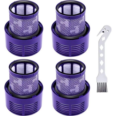 Anwendbarer Filter für Dyson V10 SV12, 4er-Pack waschbare Ersatzfilter für Dyson V10 Cyclone, V10 Absolute, V10 Animal, V10 Total Clean, V10 Motorhead, SV12 Staubsauger, Ersatzteile