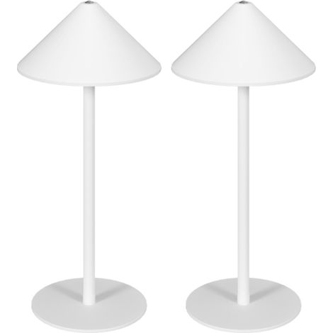Lampe de table, jeu de 2 lampes de table avec 3 couleurs de lumière, Lampe de chevet rechargeable USB A+C avec interrupteur tactile pour salon, Blanc