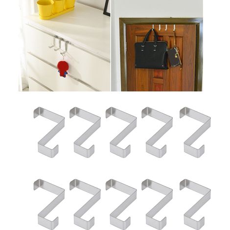 Revolutionäre Türhaken, 10 Stück Z-förmige Edelstahlhaken für Küche und Wohnung, Markenlos, wasserdicht (1/5)