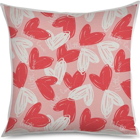 Housse de Coussin décoratif cœurs et nuages, doux (1/5)