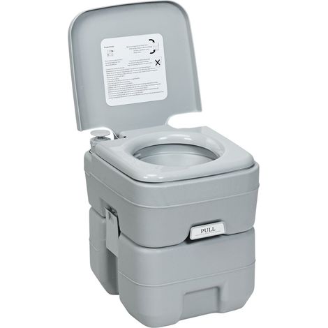 Toilettes de camping toilettes de voyage toilettes mobiles toilettes exterieures portables 20 l gris