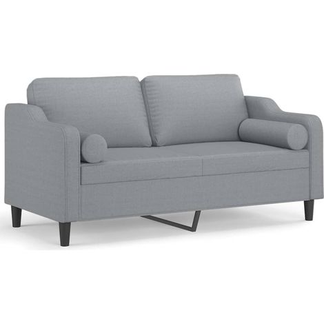 Maison Exclusive - Divano a 2 Posti con Cuscini Grigio Chiaro 140 cm in Tessuto