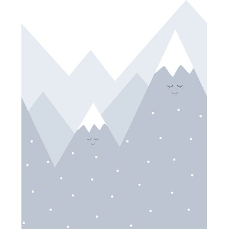 papier peint panoramique montagnes bleu clair - ESTAhome (1/5)