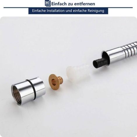 Flexible de douche - - 3m - Acier inoxydable - Anti-torsion - Chromé (1/5)