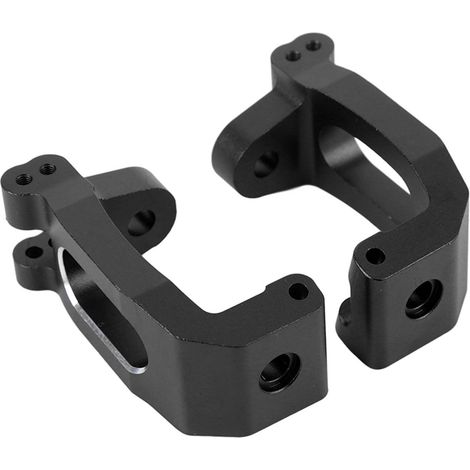 Accessoire de mise à niveau du moyeu de roue avant en forme de C pour voiture RC TRAXXAS SLEDG 4WD 1/8, blocs de fusée de direction en alliage d'aluminium (noir). (1/5)