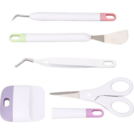 Ensemble d'outils de désherbage en vinyle, pincettes, grattoir, spatule, ciseaux, Kit d'outils de bricolage, 5 pièces (1/5)