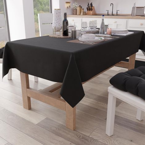 Nappe rectangulaire élégante - Nappe Unie en Coton - Nappe de Table - Nappe Noire x24 Places - 100% Fabrication Italienne (1/4)