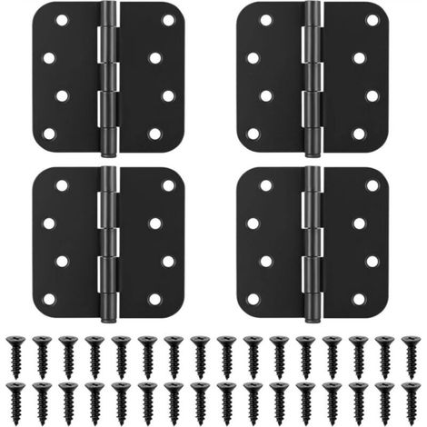 4 folding hinges, 100 x 100 mm, black, carbon steel, painted, transitional, wall-mounted, 8 holes (1/5)
