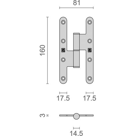 Heracles – Paumelle à bois inox 160x80mm gauche – Pour bois dur et teck – Charge maximale élevée – QPAB16080G
