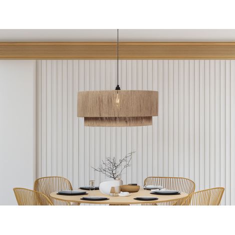 Große Pendelleuchte SMILLA 1-flammig aus Jute Natur im Boho Stil, Ø 60cm (1/5)