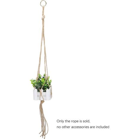 [Hanging Planter] Macrame Plant Hanger Eco-Friendly Hemp Rope Brown 90/105/122cm (1/5)