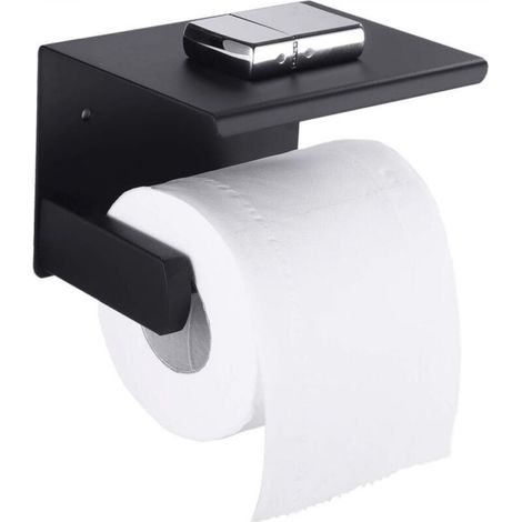 Stainless steel toilet paper holder with top lid, multifunctional toilet paper holder with or without holes, with adhesive screws, suitable for kitchen, bathroom and toilet (1/5)