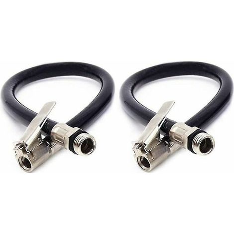 Tuyau de gonflage de pneus de véhicule en 2 parties - Tuyaux de pompe à air de haute qualité, en caoutchouc noir durable (1/4)